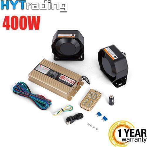 Claxon Coche 12V 400W Black Metal Casing Flat Speaker Ultra Slim Loudspeaker Megaphone Electronic Speaker 2018 Police Siren