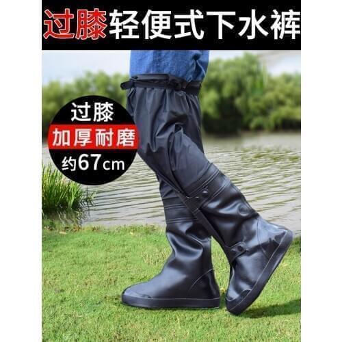 Rain Shoes Covers Rain Boots Thickened Non-Slip Wader High-Top Rubber Shoes Fishing