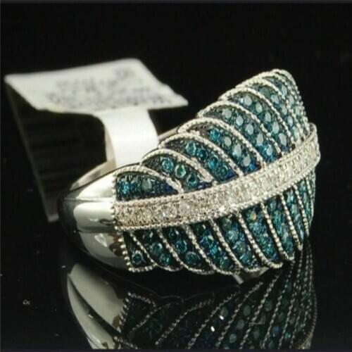 FFLACELL 2020 New Fashion Simple vintage Green Geometric Leaf Ring Female Party Jewelry Gift