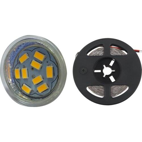 5M 300 LED Strip Light Aquarium Flexible Tape With 4W GU4(MR11) LED Spotlight MR11 9 SMD 5730 430 Lm DC 12V, Warm White