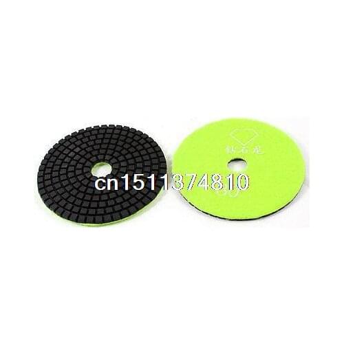 Grit 30 Granite Tile Concrete Stone Diamond Polishing Pad Yellow Green 2 Pcs