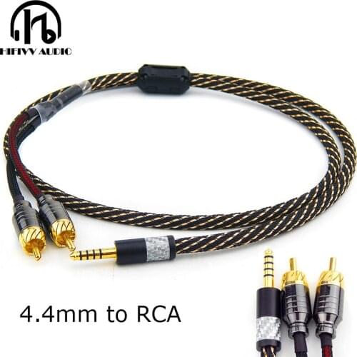 Hifi audio cable 4.4mm JACK balanced interface 2.5 to 2 rca signal cable AUX line Headphone Amplifier line 2.5mm plug to 2 RCA