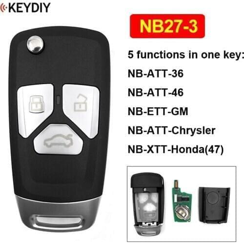 NB27-3 3 Button Multi-functional KD Remote Control NB Series for KD900 KD900+ URG200 KD-X2 (All Functions Chips in One Key)