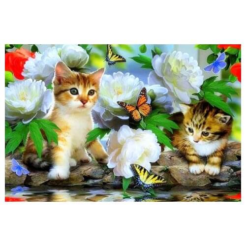 Diy Diamond Drawing Embroidery Decoration Painting Cat Diamond Cross Stitch Crystal Diamond Sets Unfinished Decorative Painting