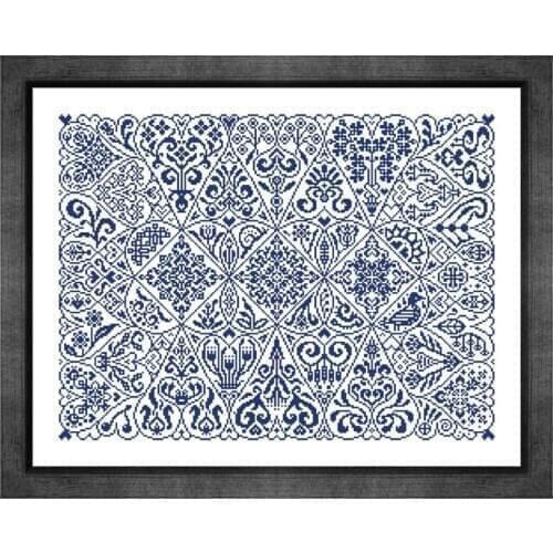 Circus of hearts cross stitch kits single color simple aida fabric 18ct 14ct 11ct count white canvas cotton thread embroidery