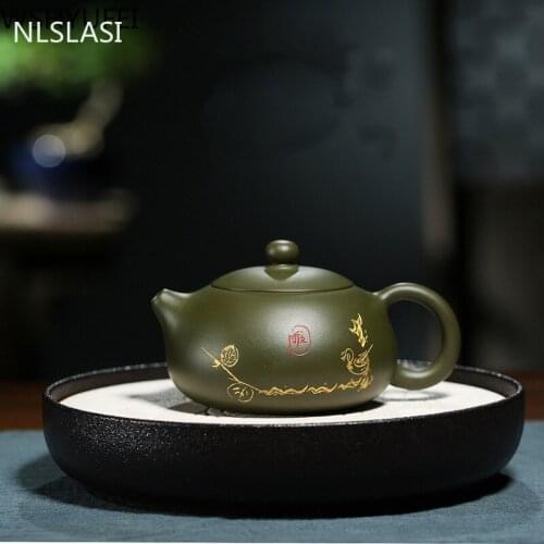NLSLASI Chinese Xi Shi Yixing Teapot Famous Handmade Ore green clay teapot Home kettle Yixing Purple sand Teaware 220ml