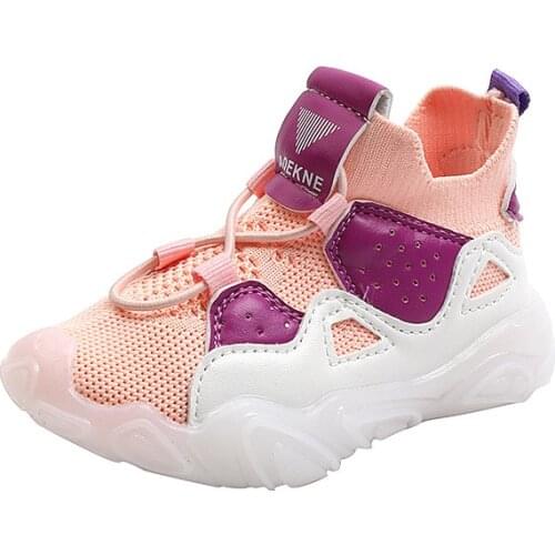 2021 Autumn New Childrens Sports Shoes Flying Woven LED Shoes Boys Casual Shoes Girls Running Shoes with Lights Fashion 21-30