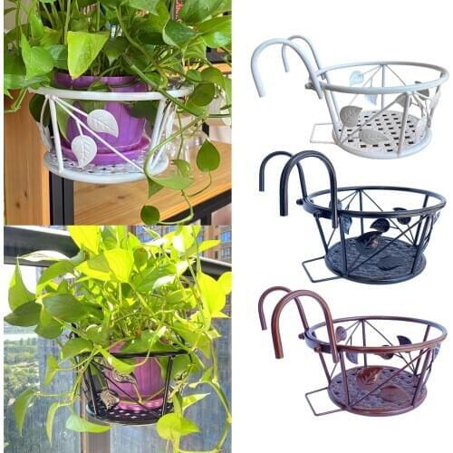 Hanging Flower Pots ,Garden Pots Balcony Planters Fence Wall Hanging Metal Bucket Flower Holders