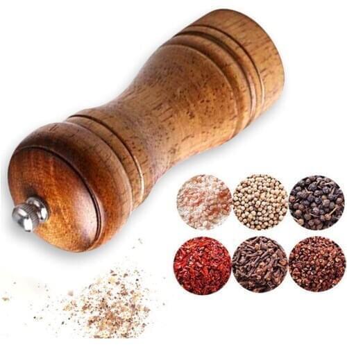Portable Wooden Manual Pepper Grinder Bean Sesame Grinder Mill Salt and Pepper Millsl Kitchen Grinding Mills Kitchen Gadgets