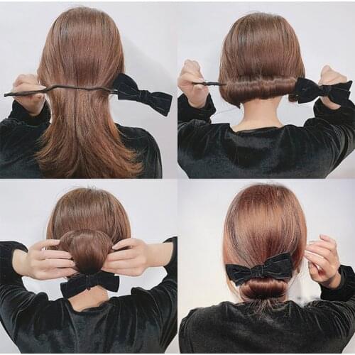 New Bowknot Hairbands Head Band Adjustable Hair Clips Women Hoop Elastic Rubber Bands Ring Hair Styling Tools Hair Braider