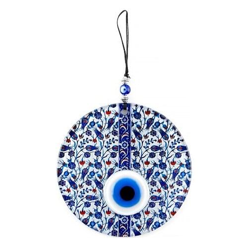 Handmade Tile Tulip Fusion Glass Evil Eye Bead 12cm