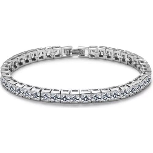 S42 Platinum Plated Tennis bracelet Square 5A NSCD Stone Best Quality Love Bracelet For Women wedding jewelry