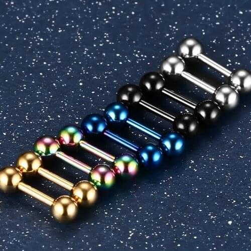 Black Color Titanium steel Piercing Earring trend Women Men Punk Barbell Earring hip hop men women Motorcycle party jewelry