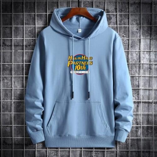 Spring autum Partner Print Hoodies Sweatshirts Streetwear Men Hip Hop Pullover Hooded Tops Male Harajuku Jumper Plus Size M-6XL