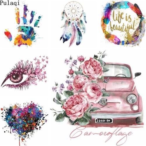 Pulaqi Van Gogh Picture Badges Iron on Transfer Patch Vinyl Heat Transfer For Clothes Starry Night Patch Art Thermal Press Print