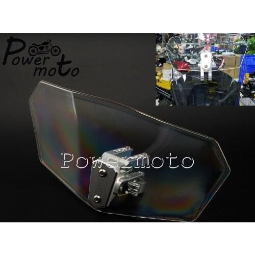 Unversal Clear Airflow Adjustable Windscreen Extension Spoiler Wind Deflector for Harley Honda CB Yamaha Kawasaki Triumph Ducati