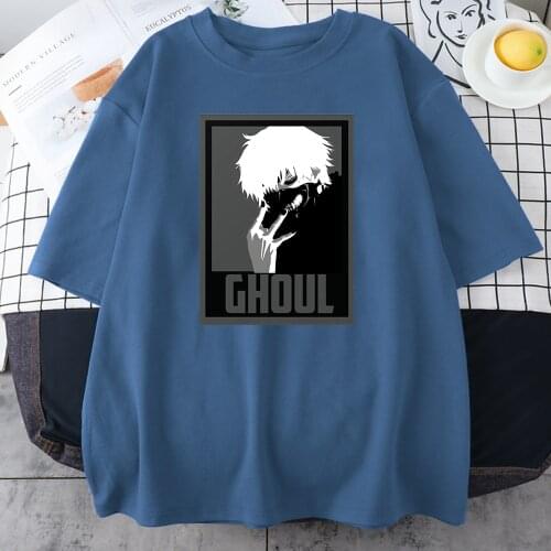 Anime Tokyo Ghoul Womens T-Shirt Korean Style Casual T Shirts 2021 Summer Cool O-neck T Shirt Street Fashion Black Tee For Girl