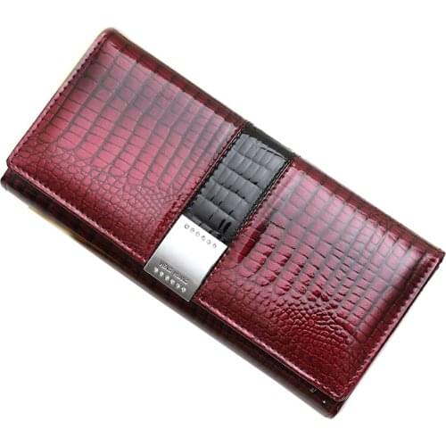 Genuine Leather Wallet Women Luxury Designer Women Wallets Genuine Leather Coin Purse Long Womens Leather Wallets