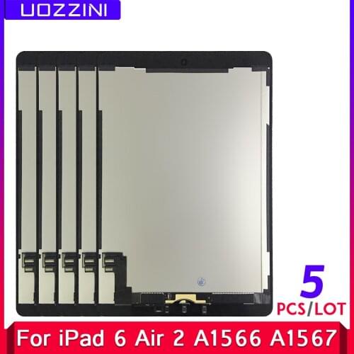 5 Pcs/Lot 100% AAA+ Grade LCD Display For Apple iPad 6 Air 2 A1567 A1566 Lcds Touch Screen Digitizer Assembly Replacement