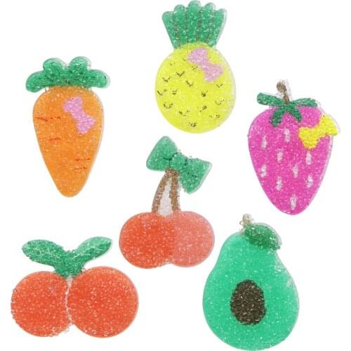1Pcs Carrot Pineapple Full Diamond Acrylic DIY Craft Supplies Cute Girl Hairpin Accessories Ornaments Materials,1Yc18413