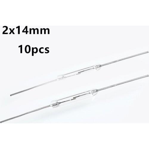 10pcs/lot Y213 reed pipe dry reed pipe magnetic control switch 2*14mm normally open magnetic induction switch white transparent