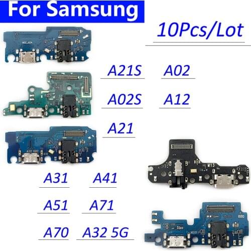 10Pcs，For Samsung A32 5G A02 A02S A12 A21 A21S A31 A41 A51 A70 USB Charge Port Jack Dock Connector Charging Board Microphone