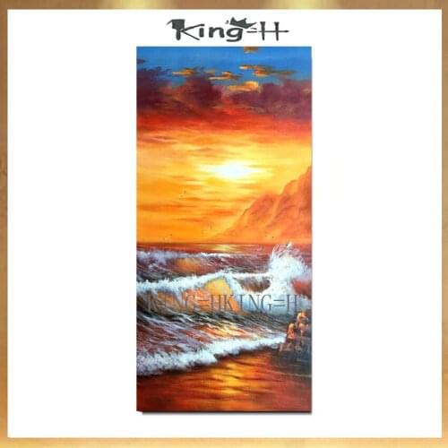 100% Handpainted Realistic Sea Wave Oil Painting On Canvas Art Gift Home Decor Living Room Wall Art Frameless Picture