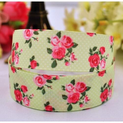 22mm 25mm 38mm 75mm Ruban satin Flowers Cartoon printed Grosgrain Ribbon Hair Accessories party decoration 10 Yards X-00241
