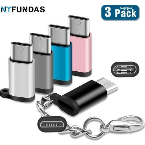 3PCS Type C OTG Micro USB Female to USB-C Male Converter Android Cable Connector For SamSung S10 Huawei P20 Pro Xiaomi OnePlus 7