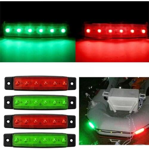4pcs Led Long Strip Side Lights Waterproof Boat Navigation Port And Starboard Lights Car Truck Side Lamps Car Lights Accessories