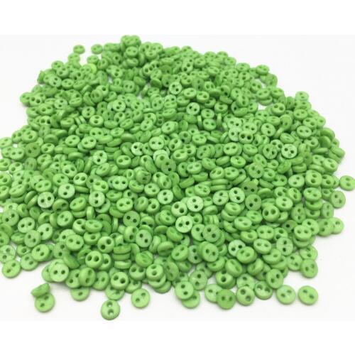 500pcs 4mm Green Mini Tiny Buttons Resin Round Sewing Doll Clothes Button Embellishments Scrapbook Cardmaking