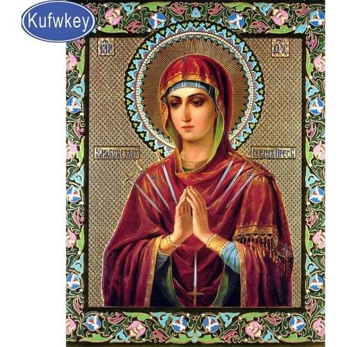 5D Diy Diamond Painting crystal Cross Stitch Religion Icon of virgin Diamond Mosaic Needlework Crafts Diamond Embroidery sale