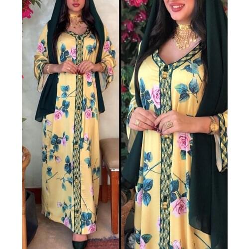 Abaya Dubai Muslim Dress Women Caftan Marocain Turkey Islam Clothing Kaftan Robe Longue Femme Musulmane Soiree Djellaba