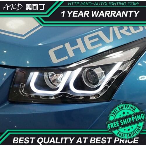 AKD tuning cars Headlight For Chevrolet Cruze Sedan 2009-2014 Headlights LED DRL Running lights Bi-Xenon Beam Fog angel eyes