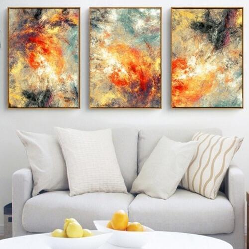 Abstract yellow scenery Diy Diamond Painting Full Square Round drill 5d Diamond Embroidery Mosaic Triptych Craft Supplies AA2197