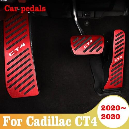 Car Pedals For Cadillac CT4 2020 Aluminium Alloy Accelerator Brake Rest Foot Gas Pedal Cover Set Rubber car Accessories