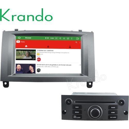 Krando Android 8.0 car dvd player multimedia for peugeot 407 2004-2010 radio gps navigation system WIFI 3G Playstore AC