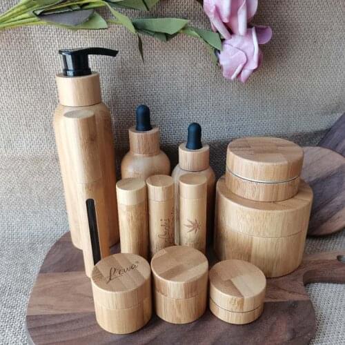 30g bamboo cream jar inner PP body care cream jar,eye cream box,bamboo small packing bottle