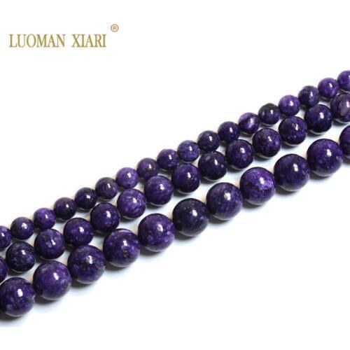 Fine AAA 100% Natural Charoitel Purple GemStone Beads For Jewelry Making DIY Bracelet Necklace 6/8/10mm Strand 15