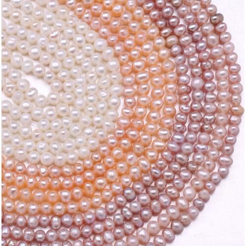 Natural Freshwater Pearl Beads 3-4mm High Quality Punch Loose Beads for DIY Women Elegant Necklace Bracelet Jewelry Making