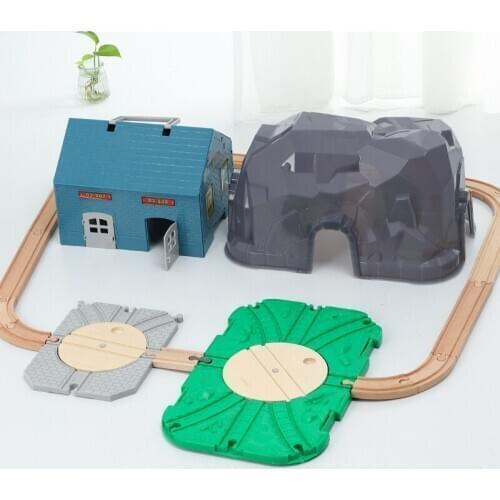 Wooden bulk track cave house accessories educational toys simulation Dashan wooden track storage boy toys