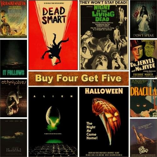 Classic Horror Film The Shining Retro Movie Posters Vintage Kraft Paper Poster Wall Decor for Home Bar Interior Art Painting