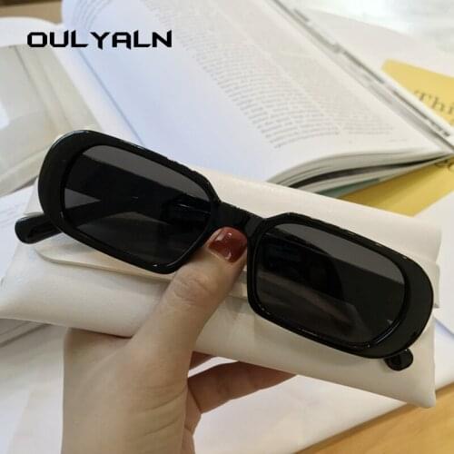 Oulylan Small Sunglasses Women Fashionable Oval Sun Glasses Men Vintage Green Black Eyewear Ladies Traveling Style UV400 Goggles