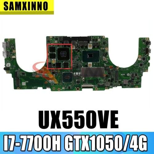 Ux550V for ASUS ZenBook Pro UX550 UX550VD UX550VE UX550VW laptop motherboard mainboard test OK I7-7700H cpu GTX1050TI/4G 16GB