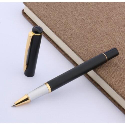 Metal 801 golden Arrow Clip Charcoal matte black Roller Ball Pen
