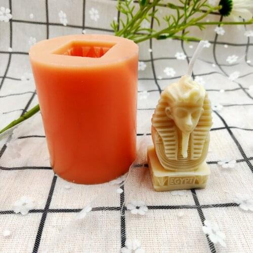 DIY Candle Making Kit Plaster Mold Cleopatra Lion Head Body Silicone Mold Plaster Statue Decoration Ornament Scented Candle Mold