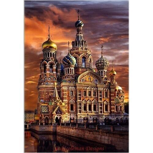 Embroidery Counted Cross Stitch Kits Needlework - Crafts 14 ct DMC Color DIY Arts Handmade Decor - Cathedral of St. Petersburg
