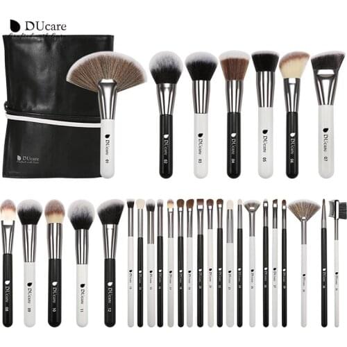 DUcare 31pcs Makeup Brushes Set With Cosmestic Bag Powder EyeShadow Blending Eyeliner Eyelash Eyebrow Brushes Beauty Tools