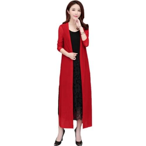 2019 New Spring Female Coat Plus Size Casual Kinitted Sweater Cardigan Loose long Cardigan Summer Womens Cardigan Coat PZ1789