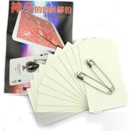 Wholesale 5pcs/lot Miracle Brooch Safety Pin Moves On Card/magic tricks/magic props/magic toy/ Free shipping by CPAM